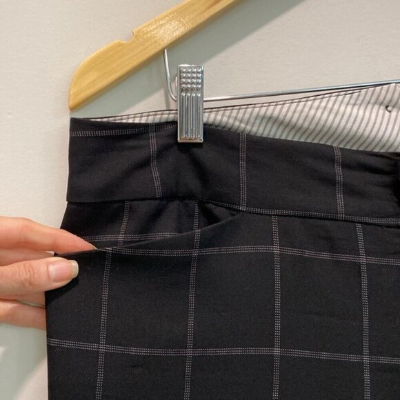 Club Monaco Black Wool Checkered Wide Leg Pants Size 8 TALL - Picture 6 of 15